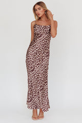 Well Versed Pleated Bust Maxi Dress Leopard