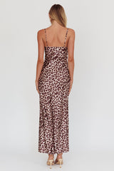 Well Versed Pleated Bust Maxi Dress Leopard