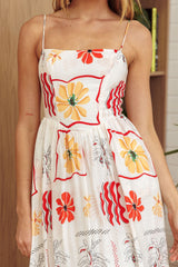 Newbury Cami Strap Maxi Dress Flowers White