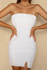 Tivoli Strapless Gathered Bust Mini Dress White