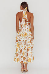 Shaya Tiered Ruffle Maxi Dress Floral Yellow