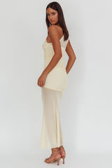 Verity One-Shoulder Sheer Maxi Dress Butter
