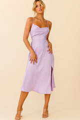 Suki Front Split Midi Dress Lilac