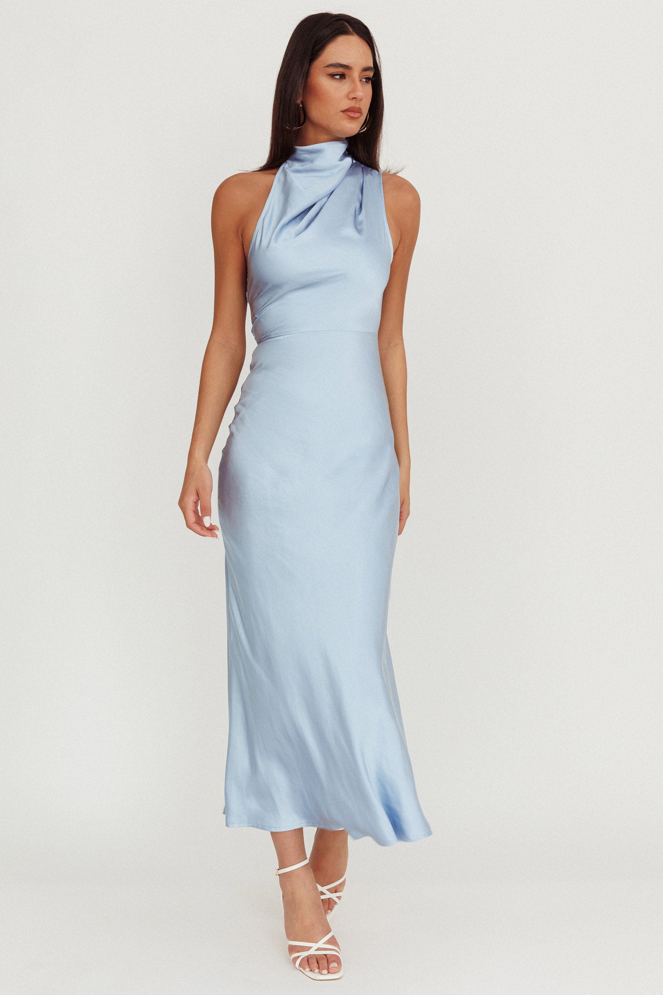 Shana Halterneck Maxi Dress Blue
