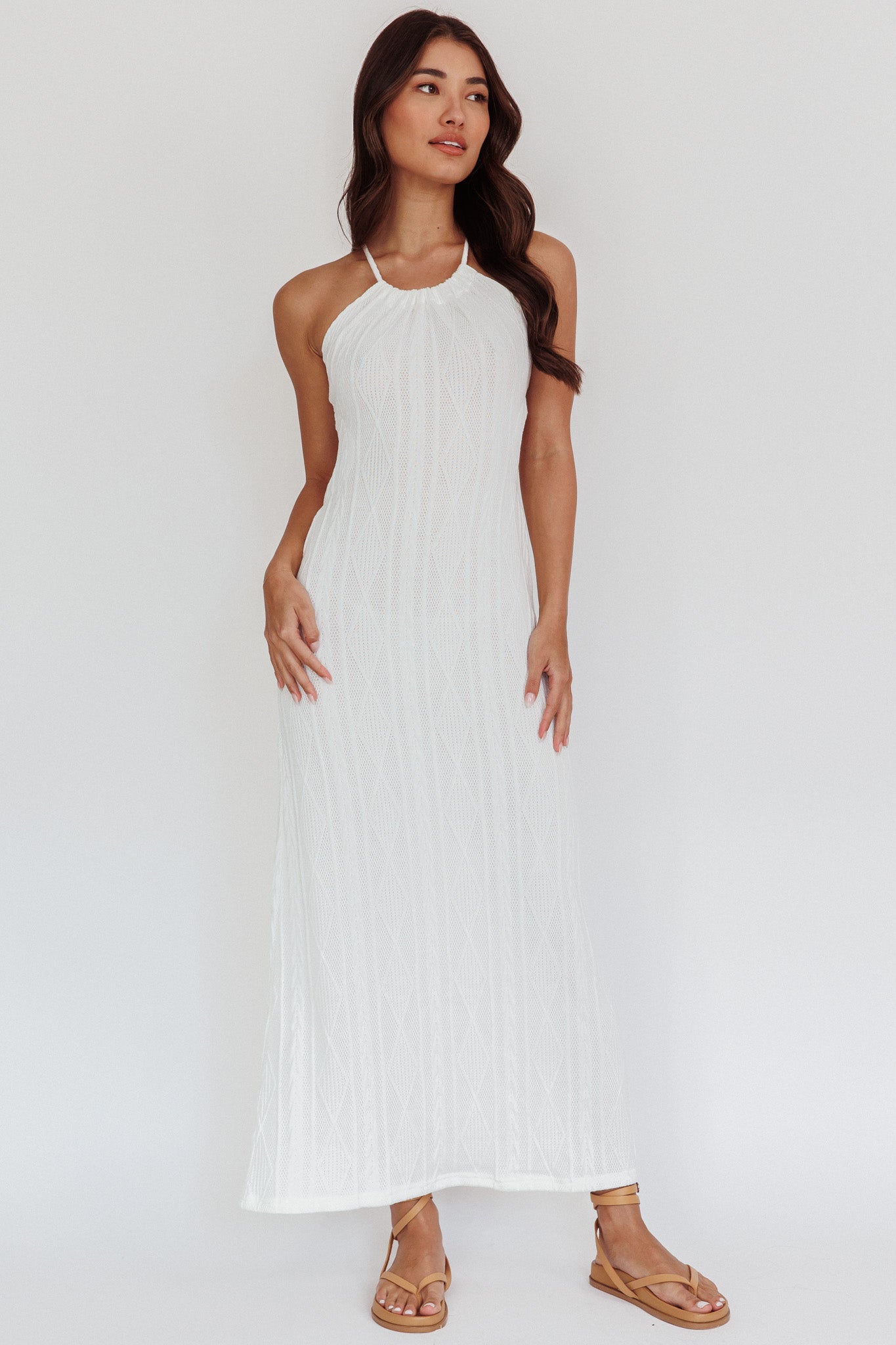 St. Croix Backless Knit Maxi Dress Cream