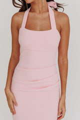 Fire Of Stars Halterneck Midi Dress Pink