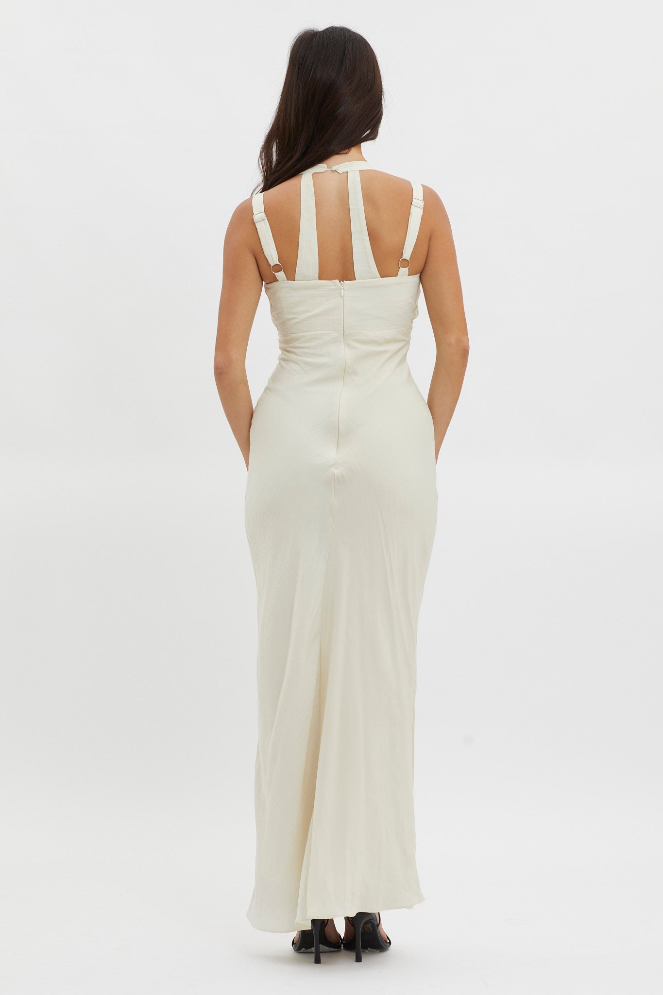 Stellar Twist Bodice Multi-Strap Dress Oyster
